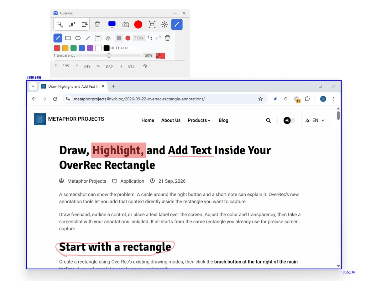 Draw, Highlight, and Add Text Inside Your OverRec Rectangle