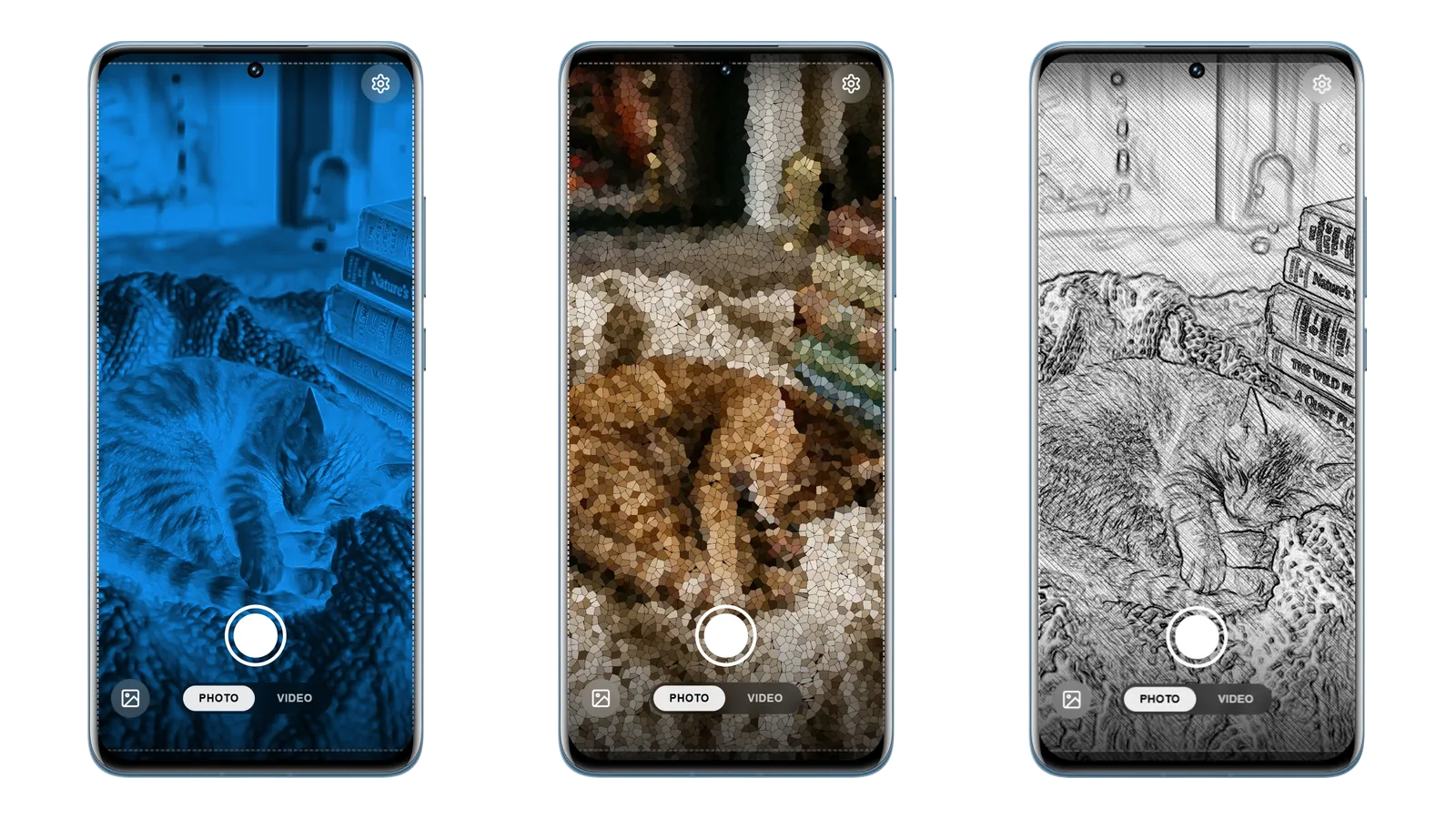 Cat with sketch and halftone effects