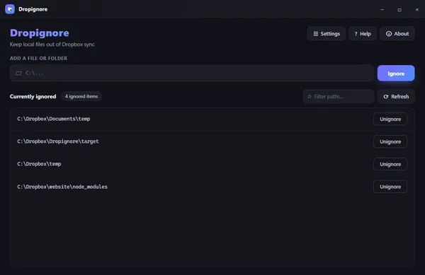 Manage Every Ignored Item in One List