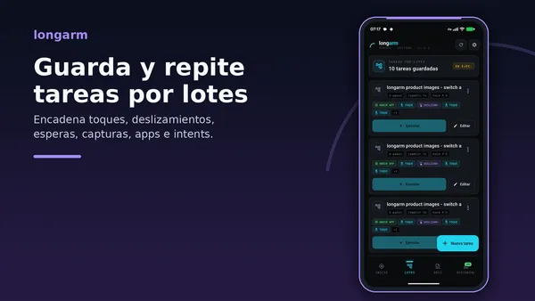 Tareas por lotes para flujos repetibles
