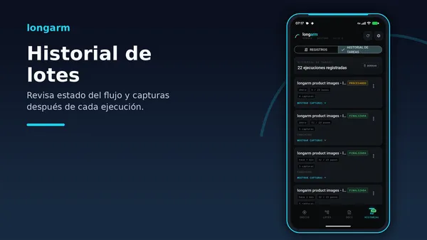 Historial de lotes y capturas
